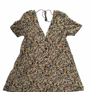 Motel Floral Button Up Mini Dress / Tunic